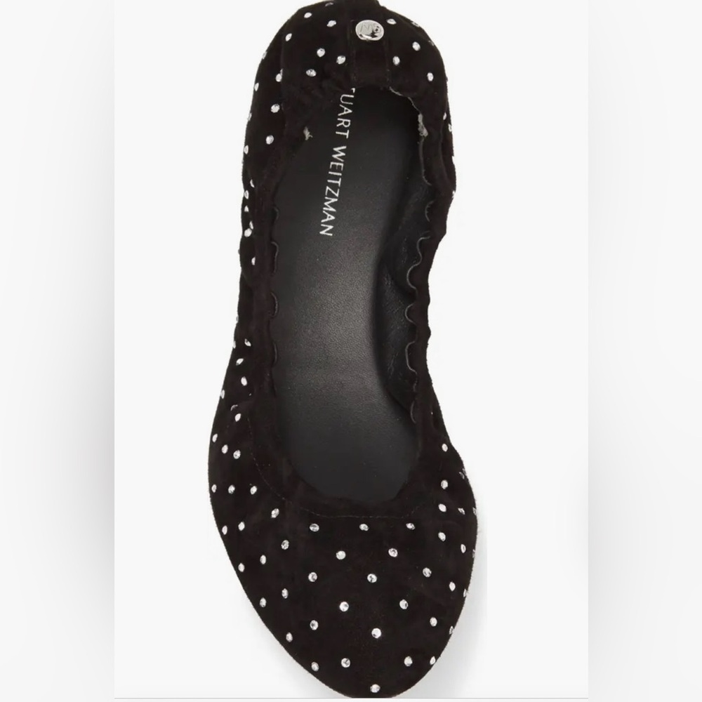 Stuart Weitzman Black Flats with Silver Studs. New in box. Size 7.5